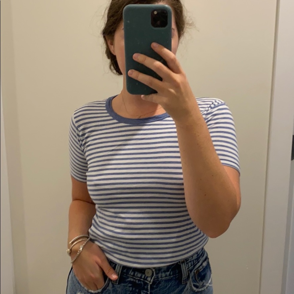 Blue striped tee shirt